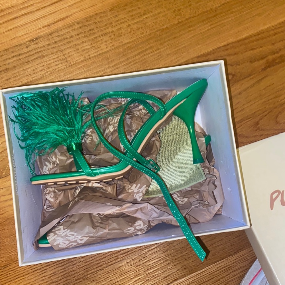 Public desire - green feather heels size 11 - never worn